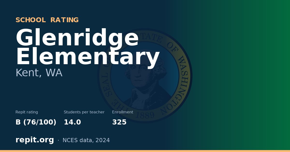 Glenridge Elementary, Kent, WA — Repit school rating B (76/100)
