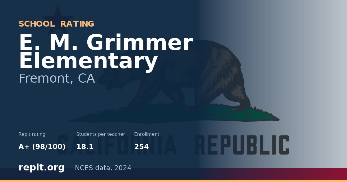 E. M. Grimmer Elementary, Fremont, CA — Repit school rating A+ (98/100)