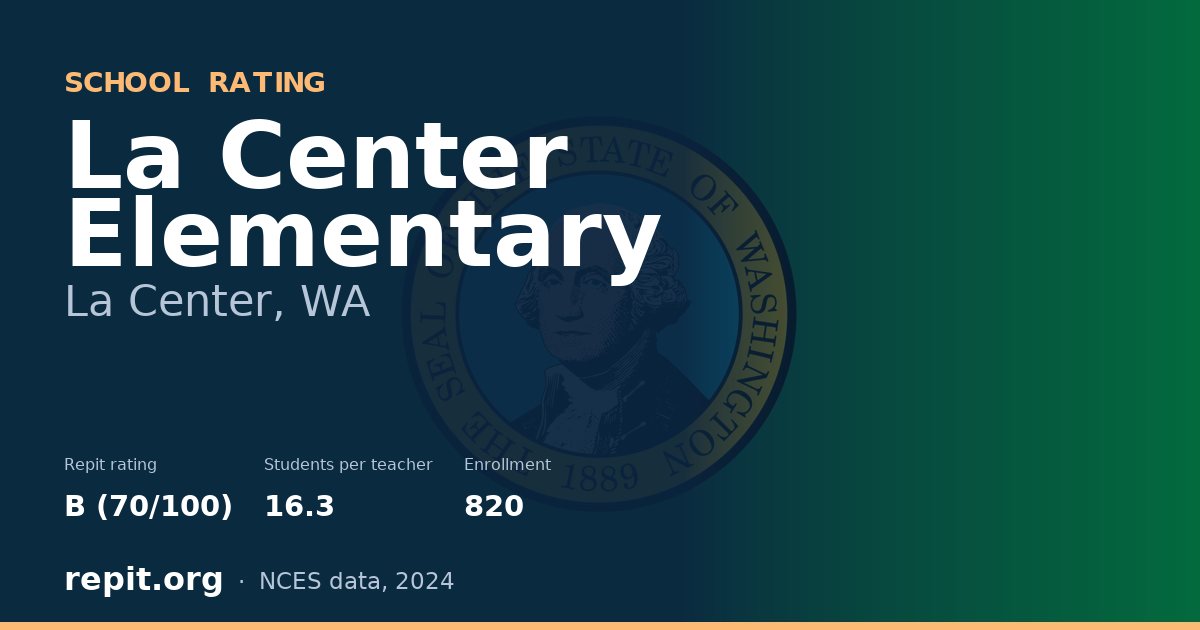 La Center Elementary, La Center, WA — Repit school rating B (70/100)