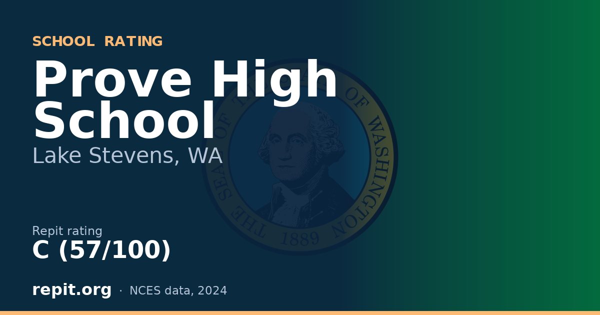 Prove High School, Lake Stevens, WA — Repit school rating C (57/100)