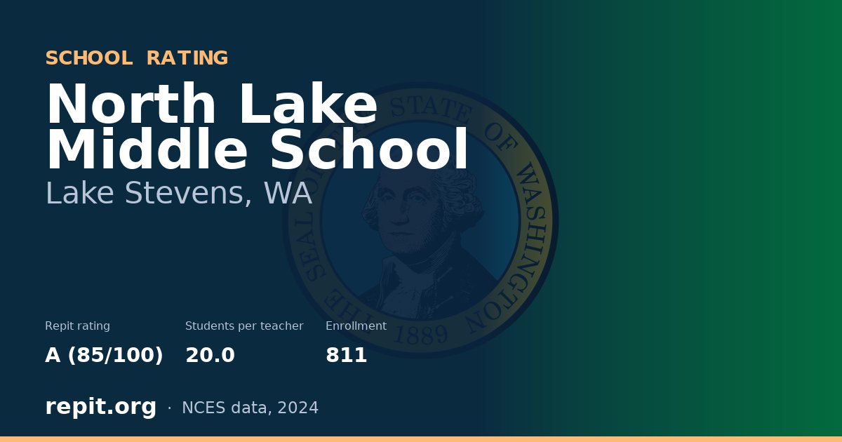North Lake Middle School, Lake Stevens, WA — Repit school rating A (85/100)