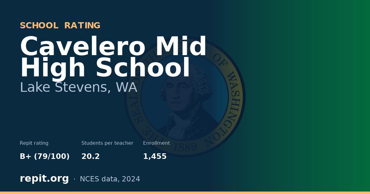 Cavelero Mid High School, Lake Stevens, WA — Repit school rating B+ (79/100)