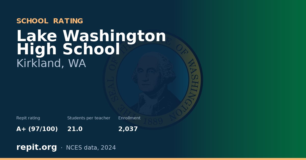 Lake Washington High School, Kirkland, WA — Repit school rating A+ (97/100)