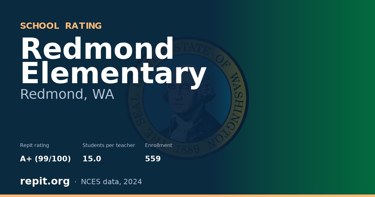 Redmond Elementary, Redmond, WA — Repit school rating A+ (99/100)