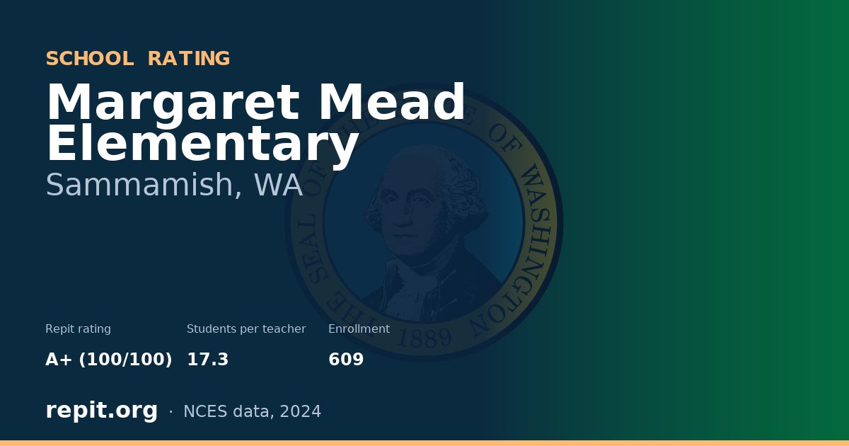 Margaret Mead Elementary, Sammamish, WA — Repit school rating A+ (100/100)