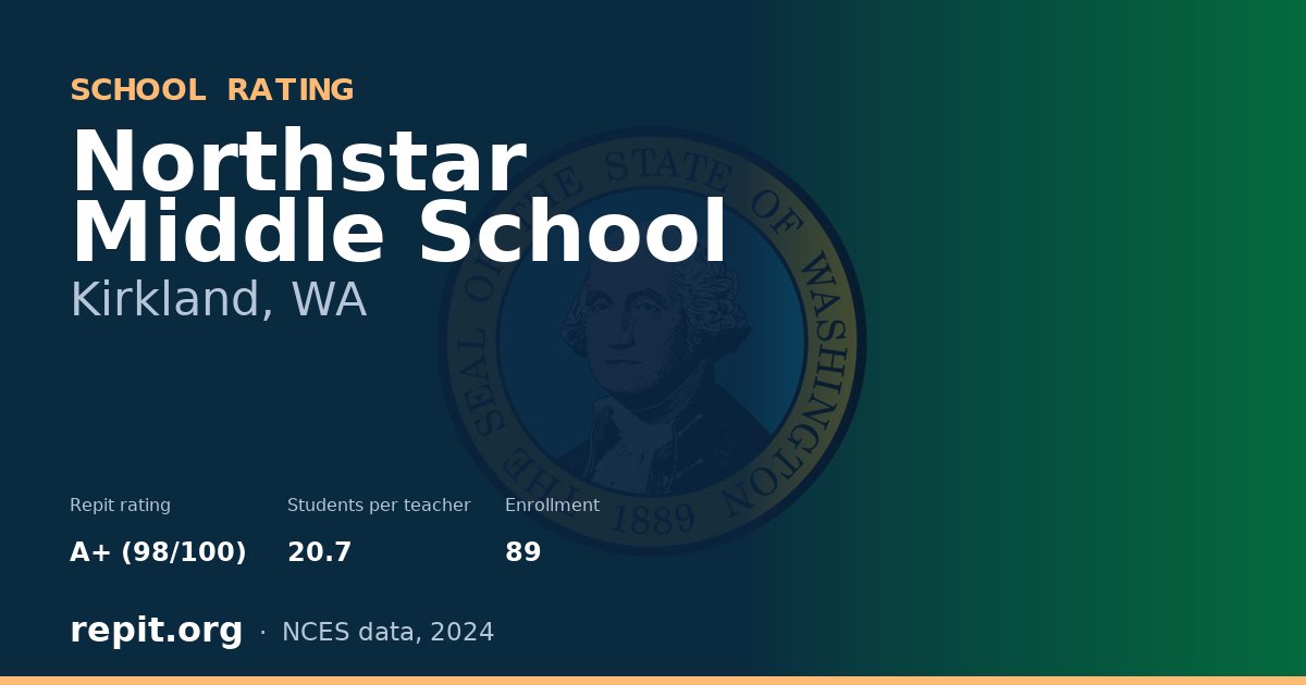 Northstar Middle School, Kirkland, WA — Repit school rating A+ (98/100)