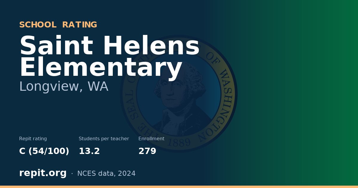 Saint Helens Elementary, Longview, WA — Repit school rating C (54/100)