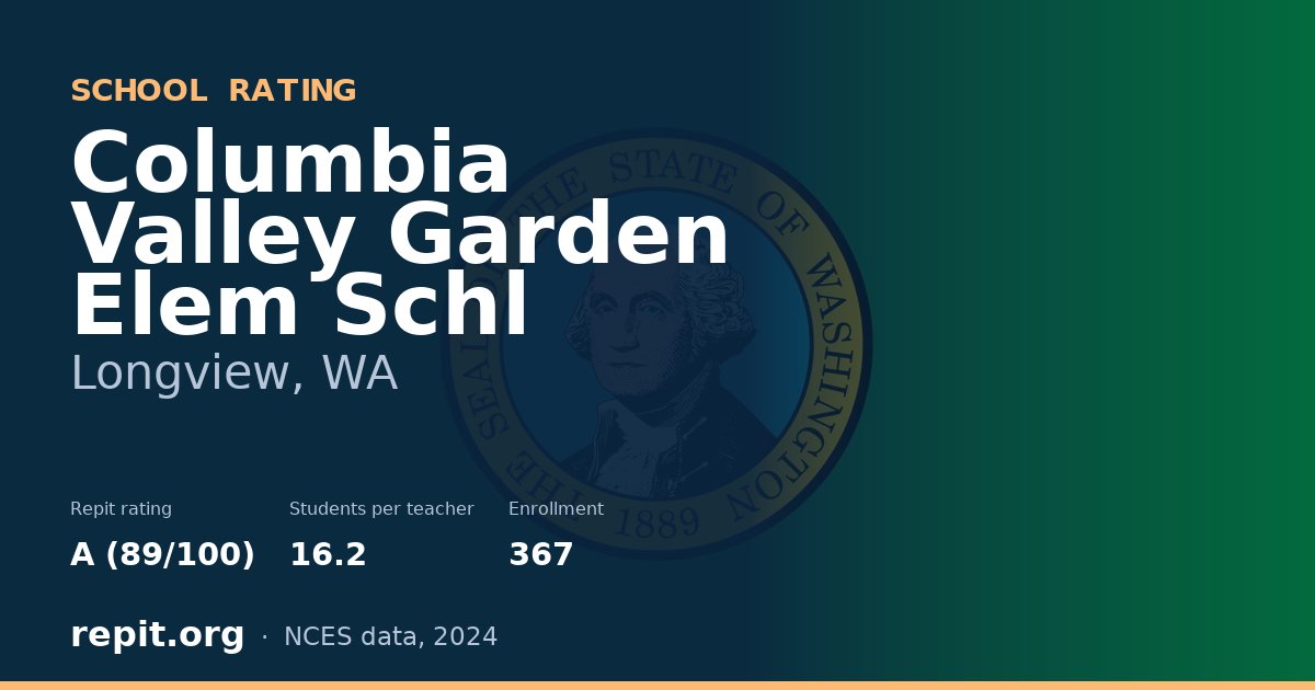 Columbia Valley Garden Elem Schl, Longview, WA — Repit school rating A (89/100)