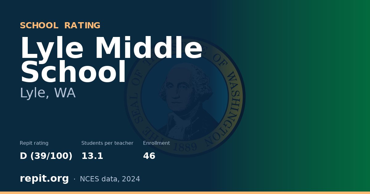 Lyle Middle School, Lyle, WA — Repit school rating D (39/100)