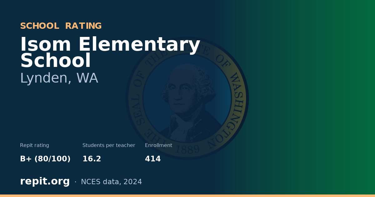 Isom Elementary School, Lynden, WA — Repit school rating B+ (80/100)
