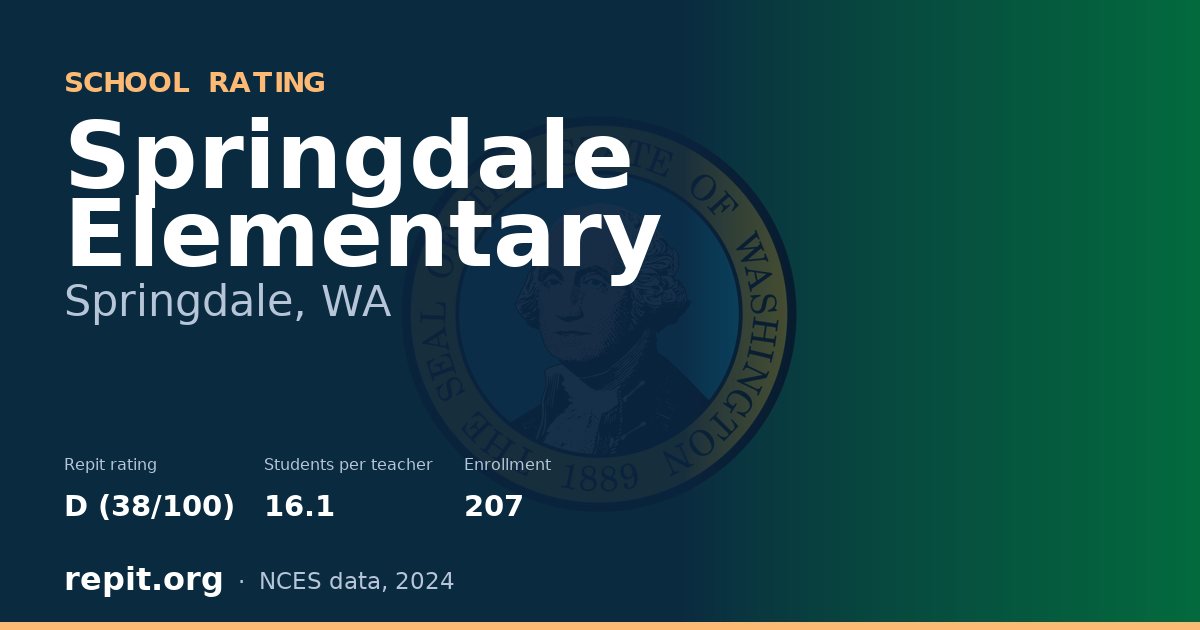 Springdale Elementary, Springdale, WA — Repit school rating D (38/100)