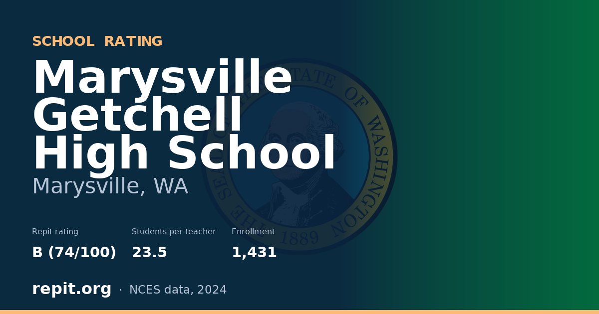 Marysville Getchell High School, Marysville, WA — Repit school rating B (74/100)