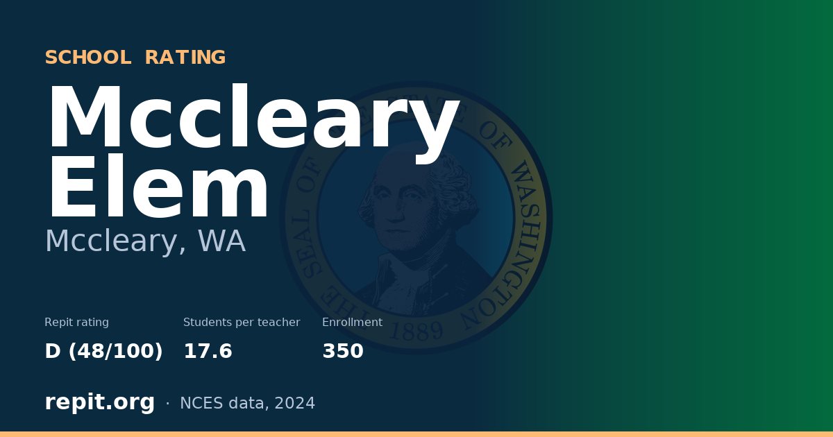 Mccleary Elem, Mccleary, WA — Repit school rating D (48/100)