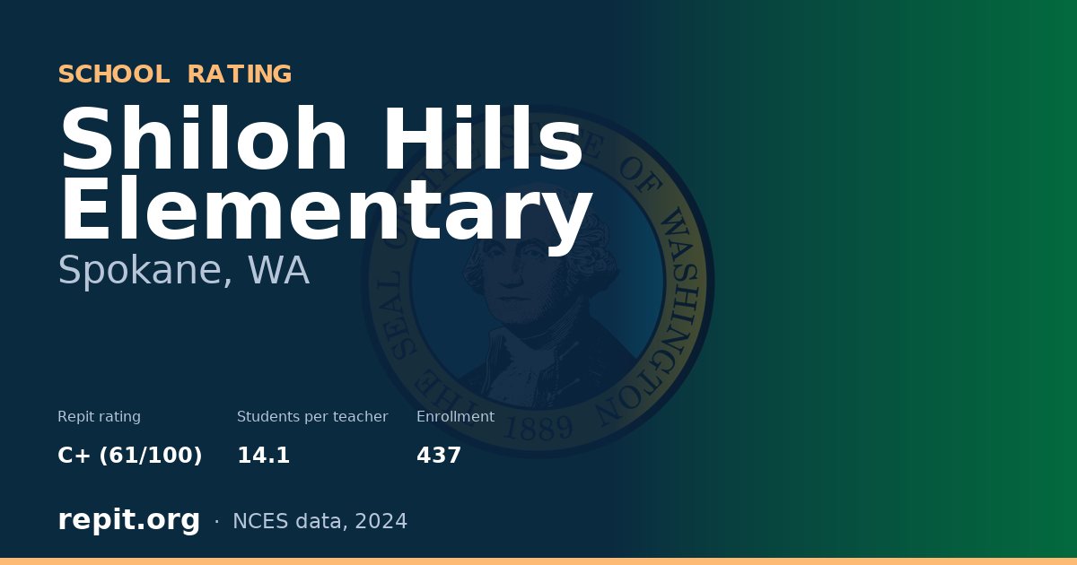 Shiloh Hills Elementary, Spokane, WA — Repit school rating C+ (61/100)