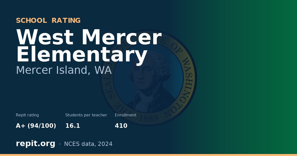 West Mercer Elementary, Mercer Island, WA — Repit school rating A+ (94/100)