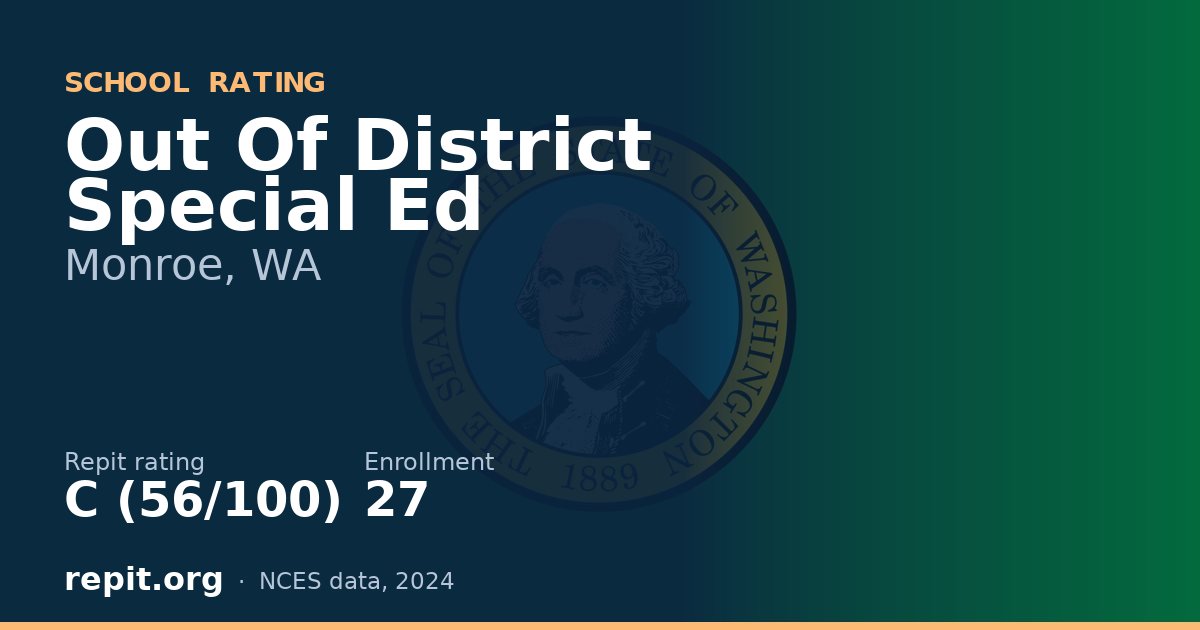 Out Of District Special Ed, Monroe, WA — Repit school rating C (56/100)