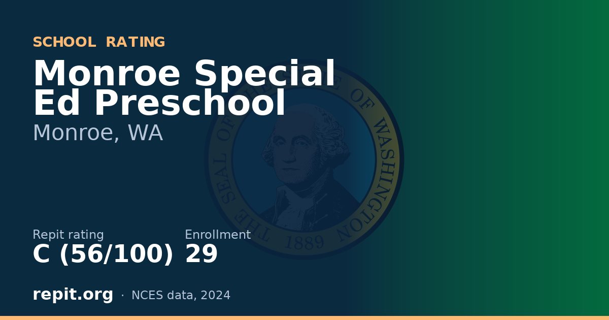 Monroe Special Ed Preschool, Monroe, WA — Repit school rating C (56/100)