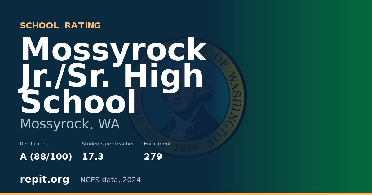 Mossyrock Jr./Sr. High School, Mossyrock, WA — Repit school rating A (88/100)