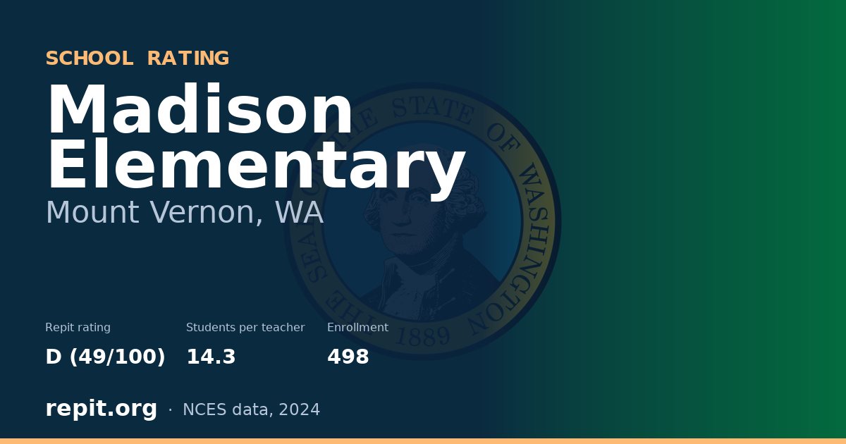 Madison Elementary, Mount Vernon, WA — Repit school rating D (49/100)