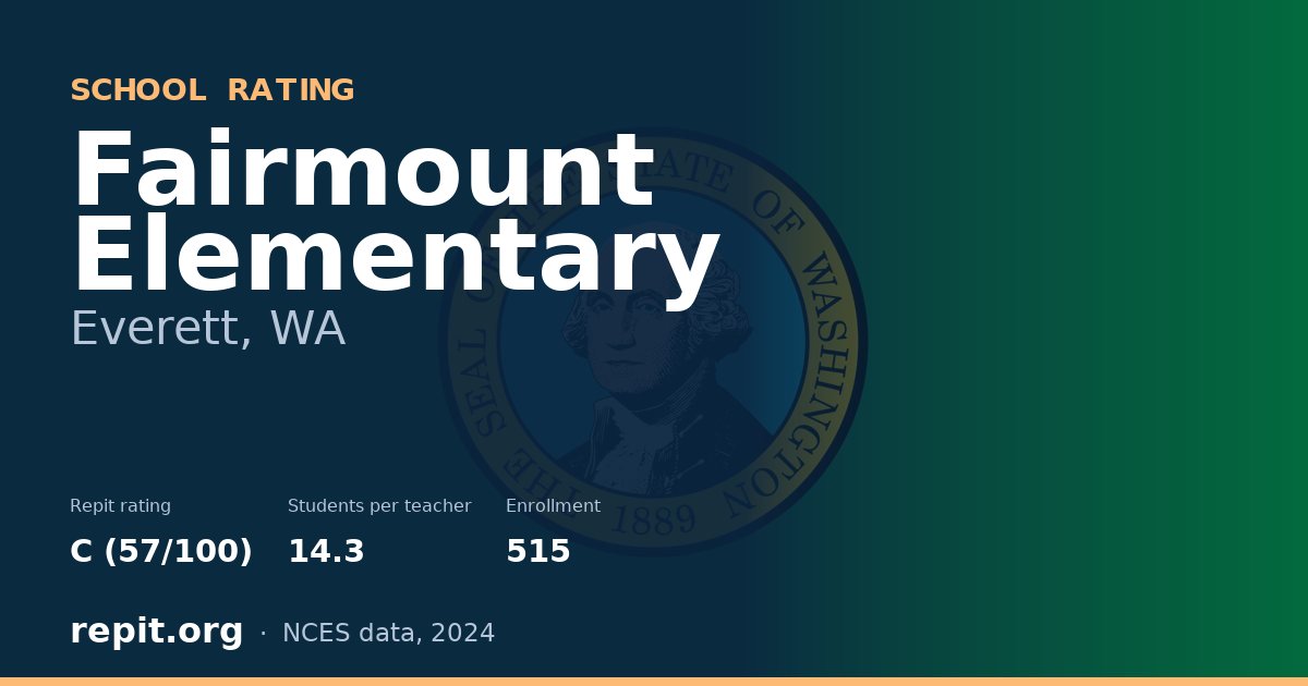 Fairmount Elementary, Everett, WA — Repit school rating C (57/100)