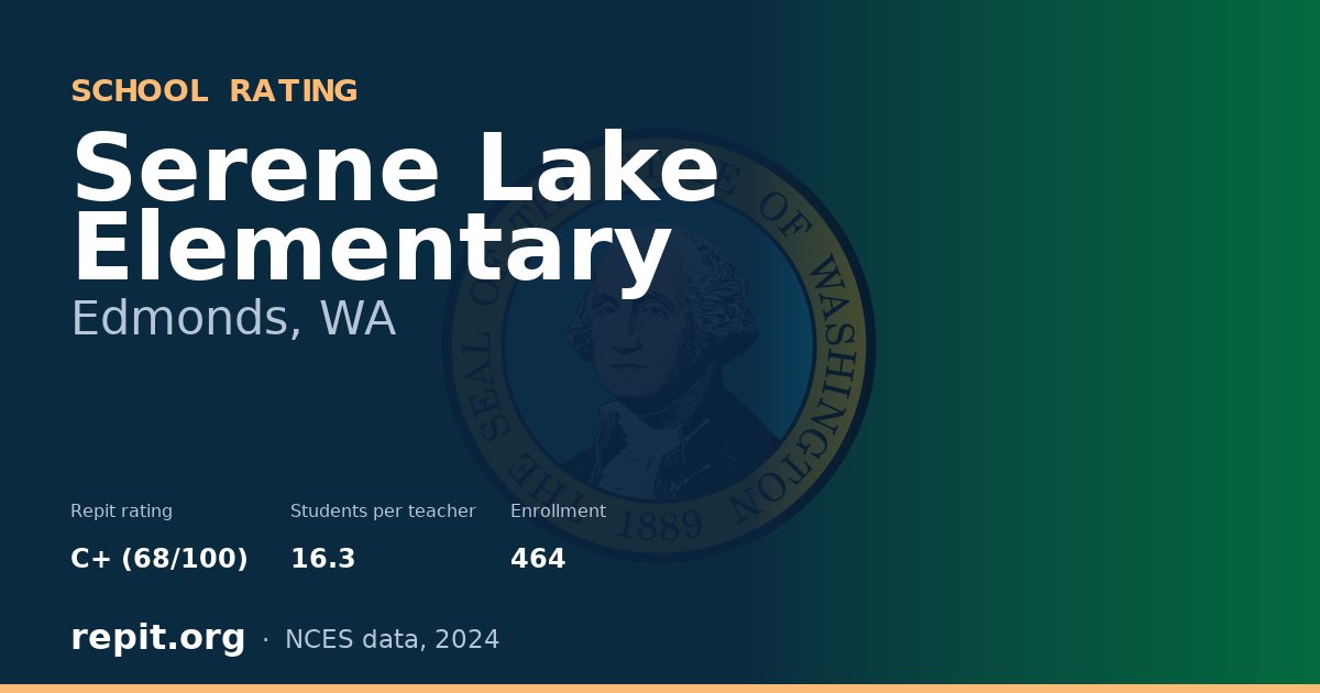 Serene Lake Elementary, Edmonds, WA — Repit school rating C+ (68/100)