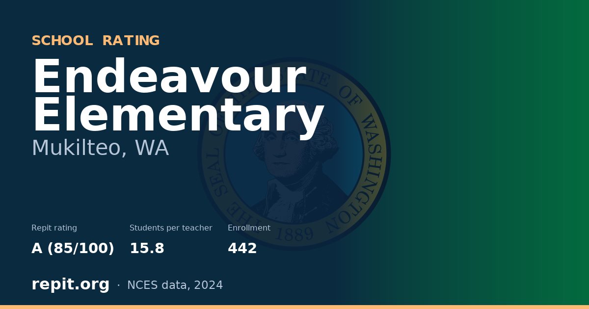 Endeavour Elementary, Mukilteo, WA — Repit school rating A (85/100)