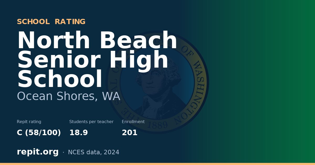 North Beach Senior High School, Ocean Shores, WA — Repit school rating C (58/100)