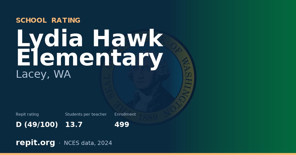 Lydia Hawk Elementary, Lacey, WA — Repit school rating D (49/100)