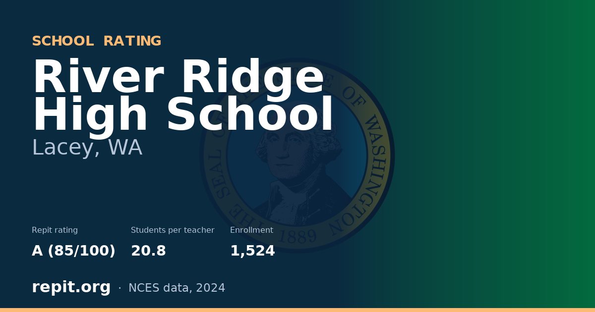 River Ridge High School, Lacey, WA — Repit school rating A (85/100)