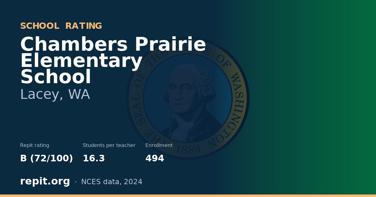 Chambers Prairie Elementary School, Lacey, WA — Repit school rating B (72/100)