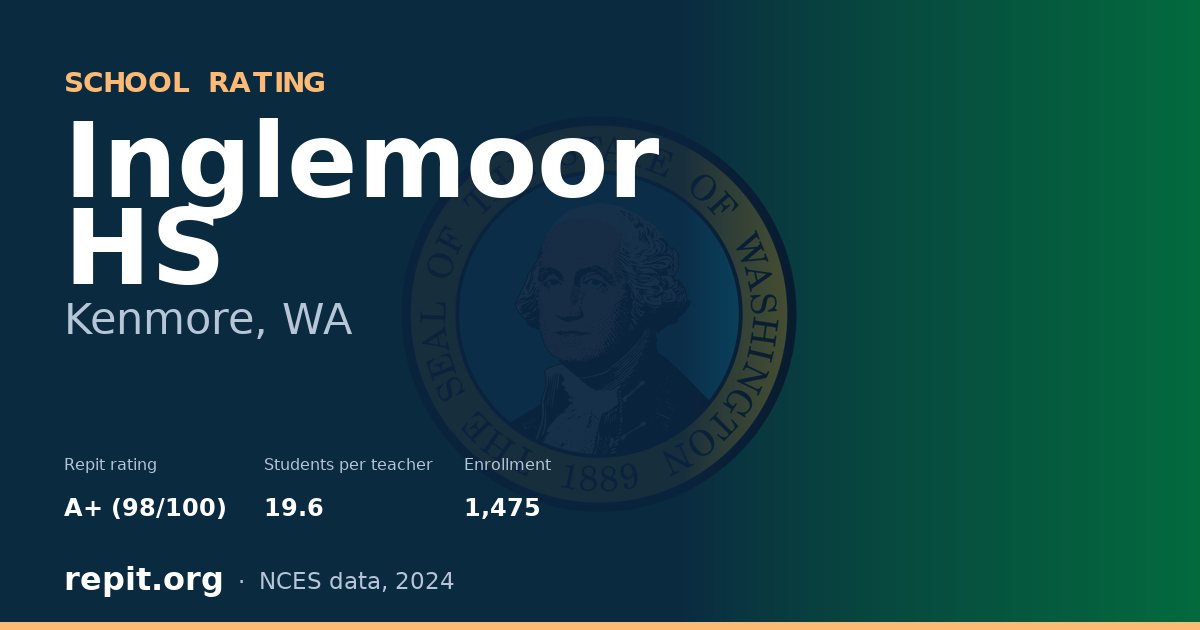 Inglemoor HS, Kenmore, WA — Repit school rating A+ (98/100)