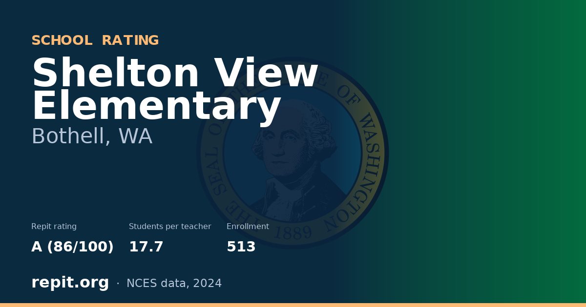 Shelton View Elementary, Bothell, WA — Repit school rating A (86/100)