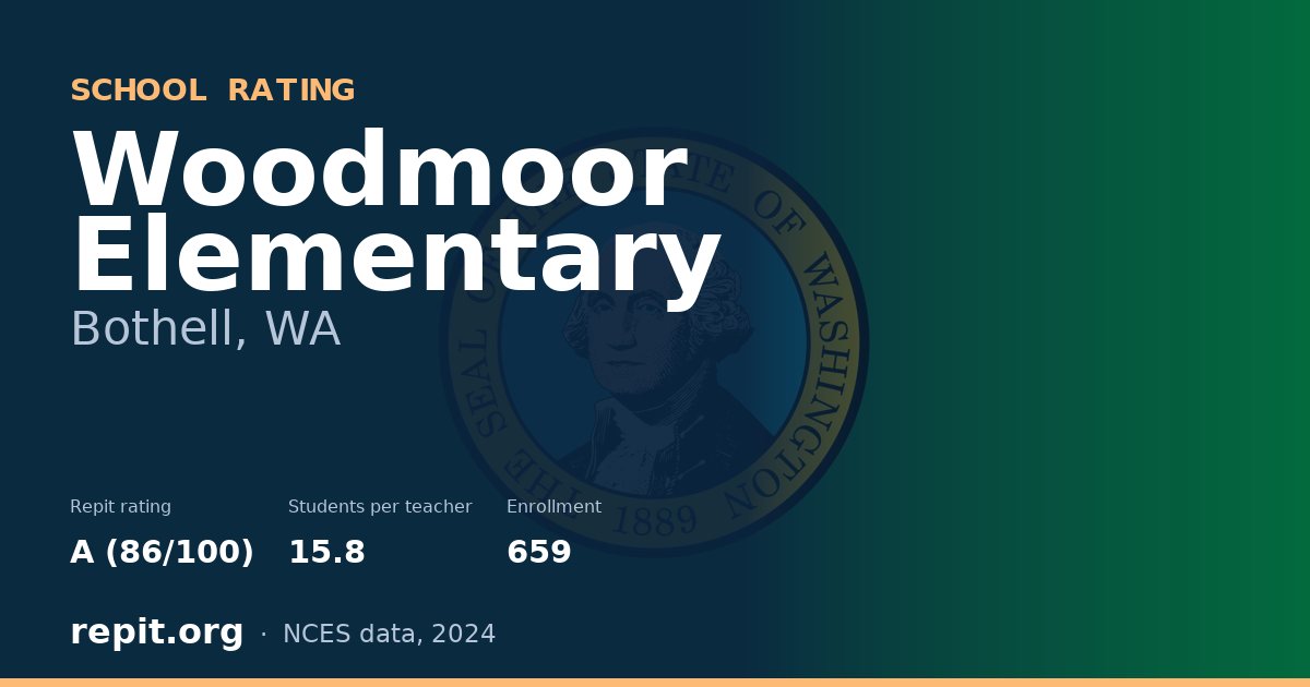 Woodmoor Elementary, Bothell, WA — Repit school rating A (86/100)
