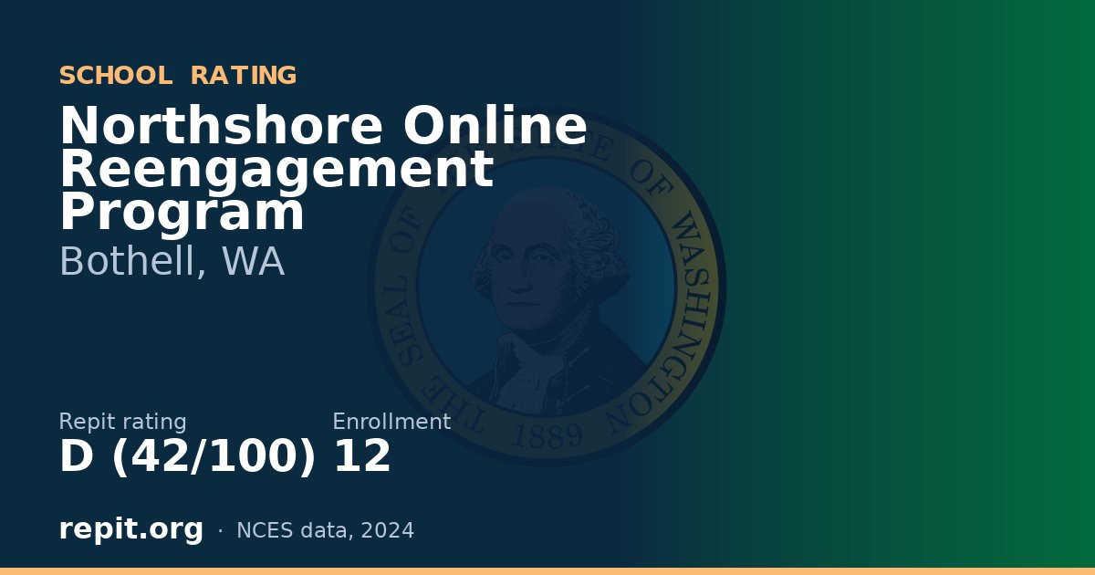 Northshore Online Reengagement Program, Bothell, WA — Repit school rating D (42/100)