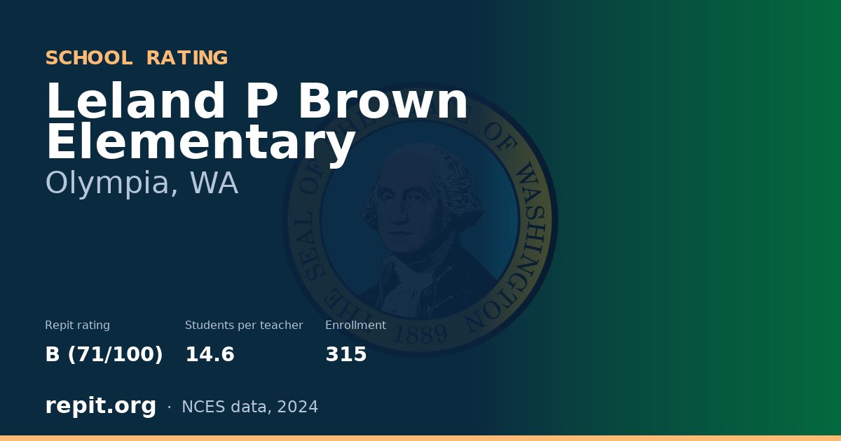 Leland P Brown Elementary, Olympia, WA — Repit school rating B (71/100)