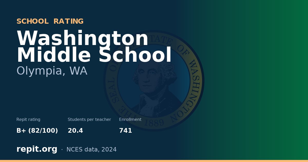 Washington Middle School, Olympia, WA — Repit school rating B+ (82/100)