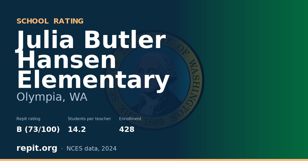 Julia Butler Hansen Elementary, Olympia, WA — Repit school rating B (73/100)