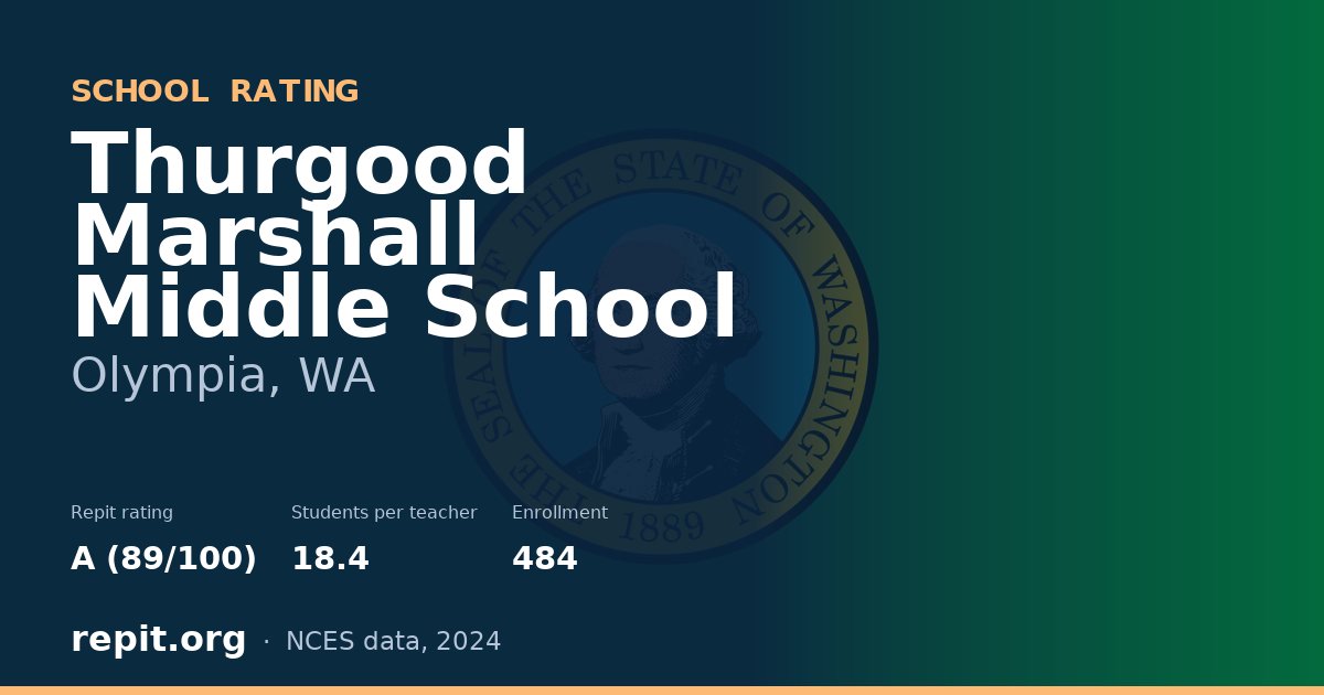 Thurgood Marshall Middle School, Olympia, WA — Repit school rating A (89/100)
