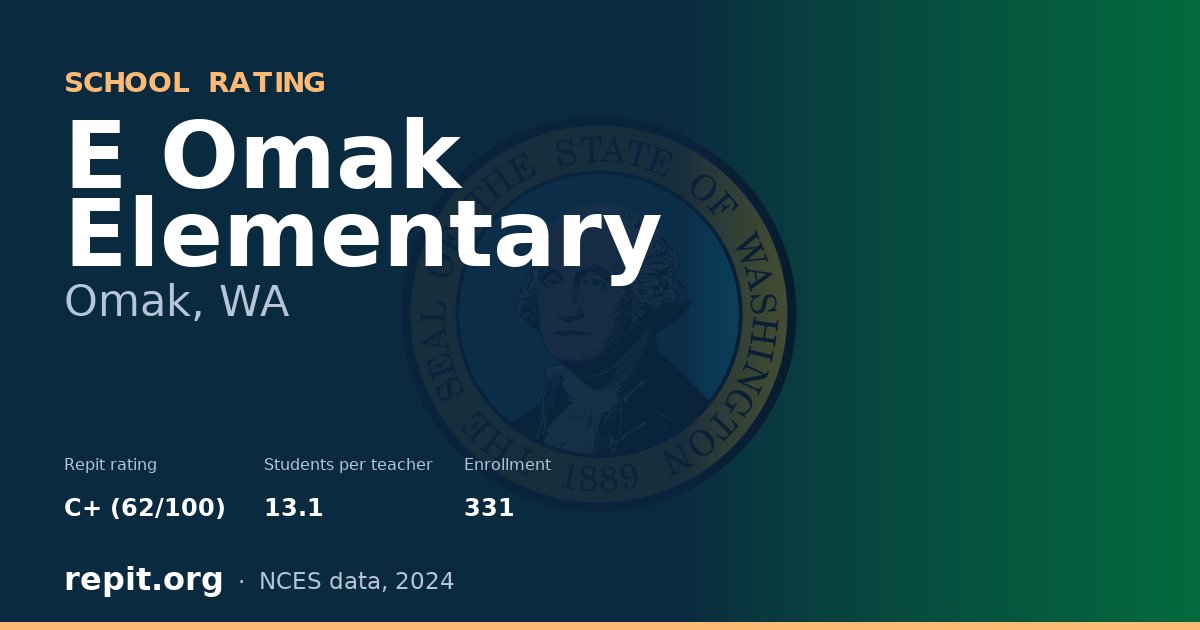 E Omak Elementary, Omak, WA — Repit school rating C+ (62/100)