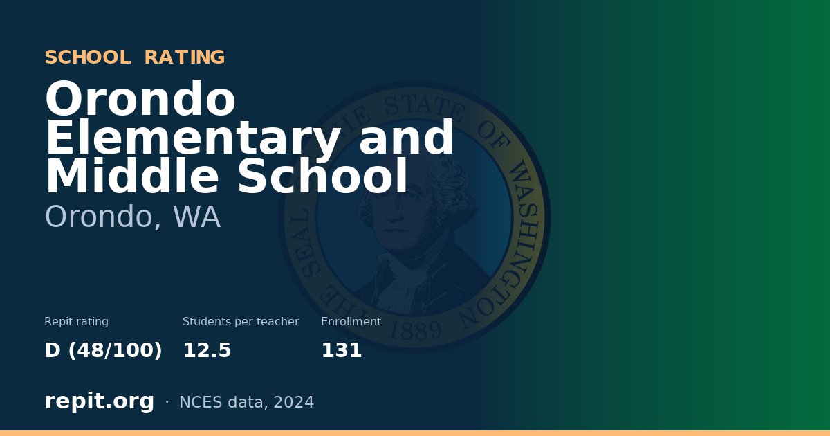 Orondo Elementary and Middle School, Orondo, WA — Repit school rating D (48/100)