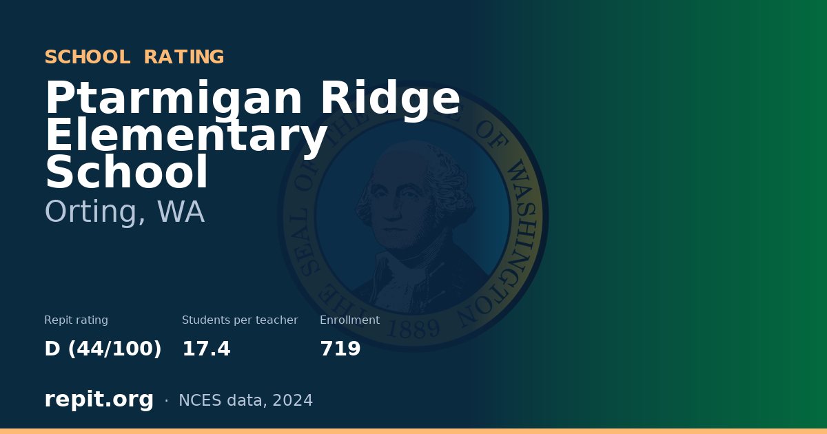 Ptarmigan Ridge Elementary School, Orting, WA — Repit school rating D (44/100)