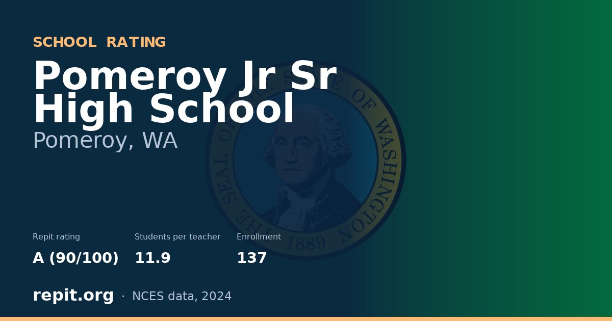Pomeroy Jr Sr High School, Pomeroy, WA — Repit school rating A (90/100)