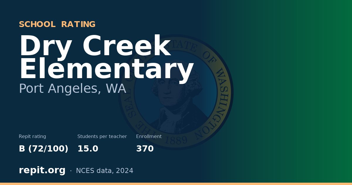 Dry Creek Elementary, Port Angeles, WA — Repit school rating B (72/100)