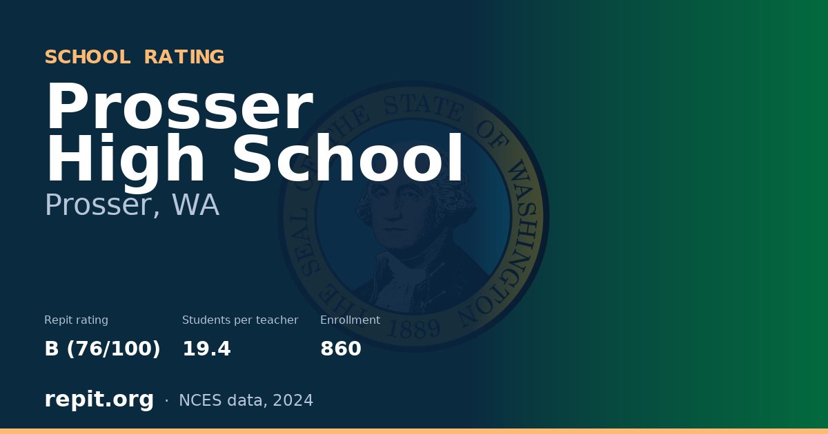 Prosser High School, Prosser, WA — Repit school rating B (76/100)