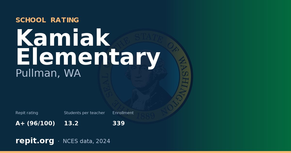 Kamiak Elementary, Pullman, WA — Repit school rating A+ (96/100)