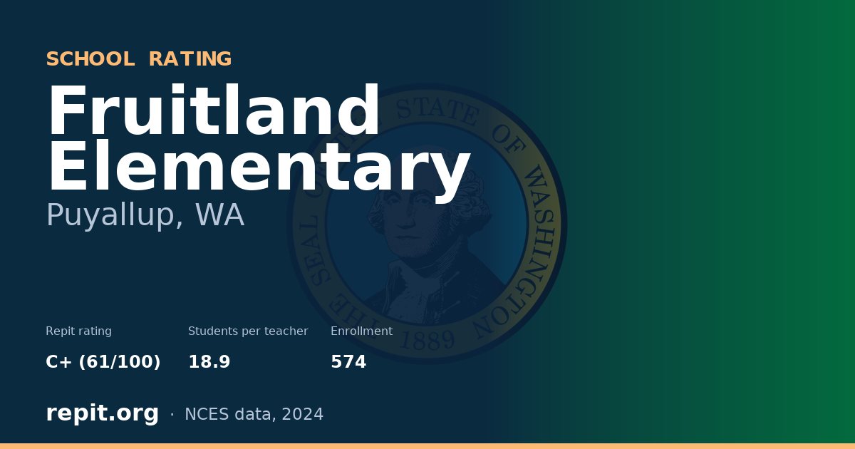 Fruitland Elementary, Puyallup, WA — Repit school rating C+ (61/100)