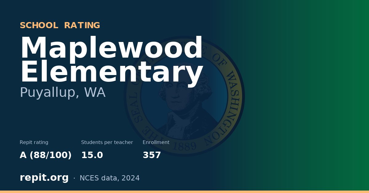 Maplewood Elementary, Puyallup, WA — Repit school rating A (88/100)