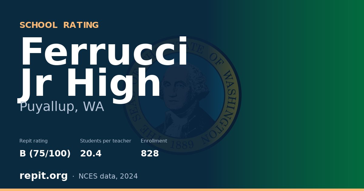 Ferrucci Jr High, Puyallup, WA — Repit school rating B (75/100)