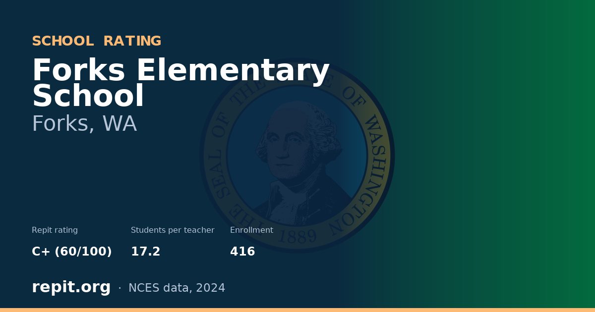Forks Elementary School, Forks, WA — Repit school rating C+ (60/100)