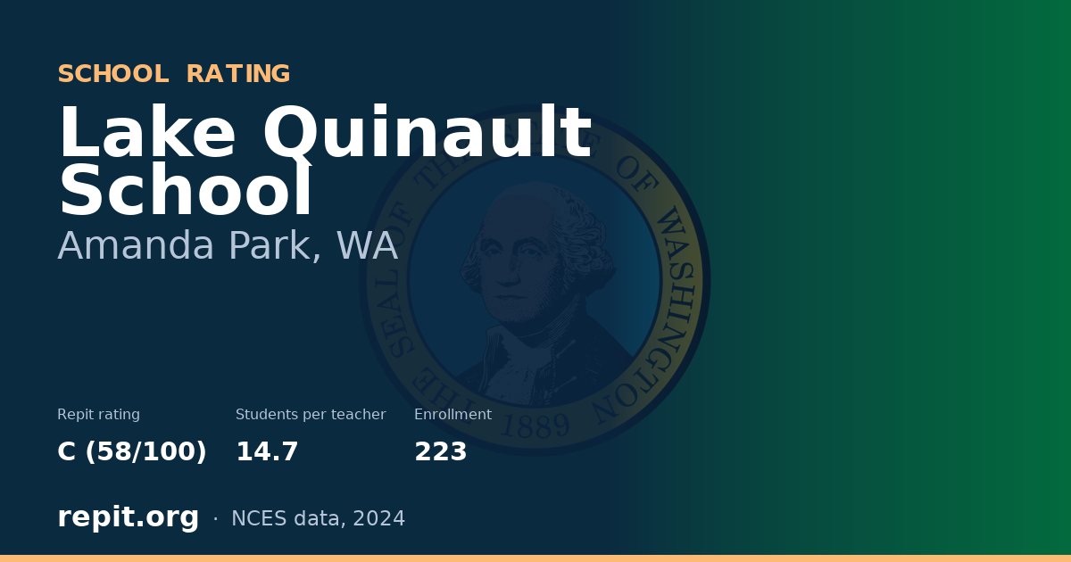 Lake Quinault School, Amanda Park, WA — Repit school rating C (58/100)